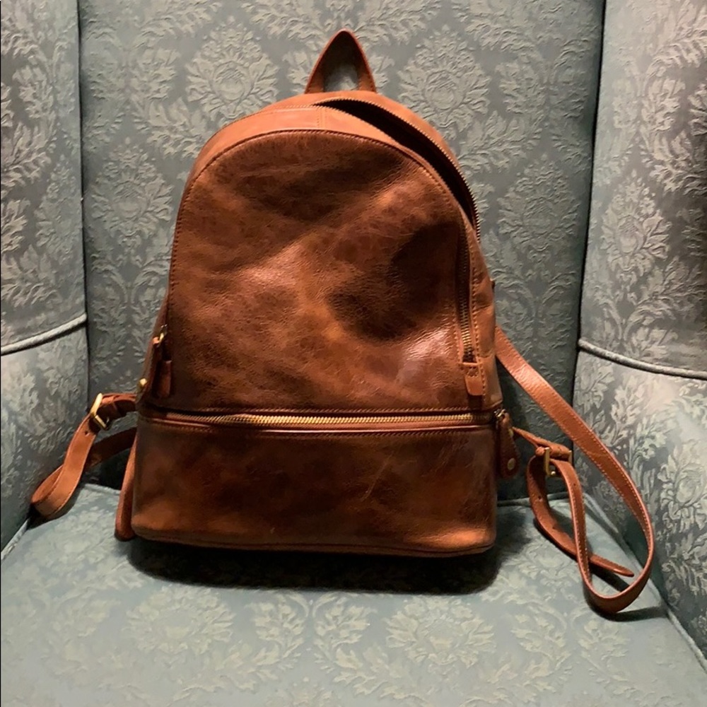 Bass leather backpack